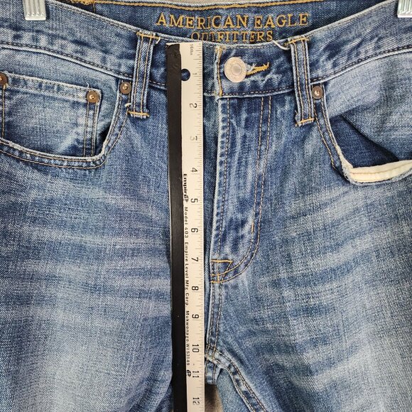 Mens American Eagle Outfitters Slim Straight Blue Denim Jeans Size 31X32 - Picture 7 of 11